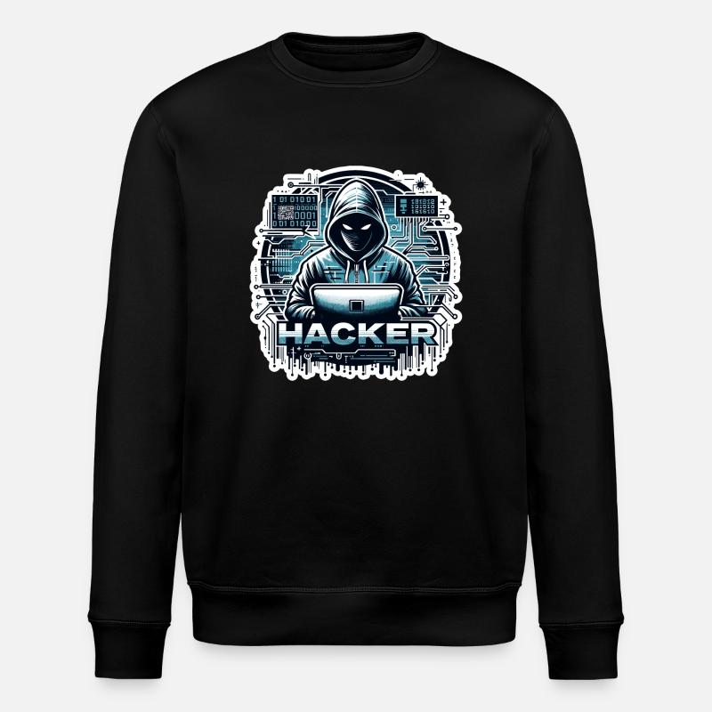Hacker - Illustration - Stanley/Stella ROLLER Unisex Organic Sweatshirt - black