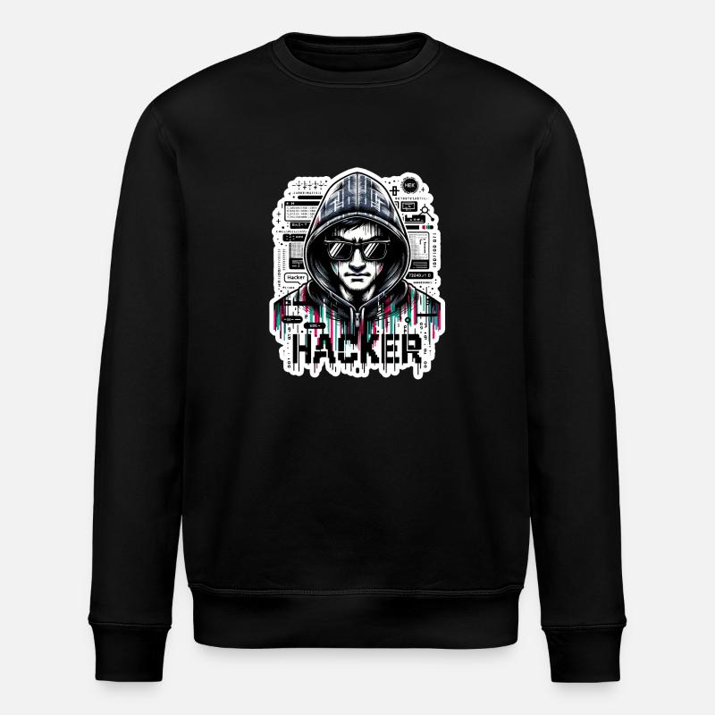 Hacker - Illustration - Stanley/Stella ROLLER Unisex Organic Sweatshirt - black