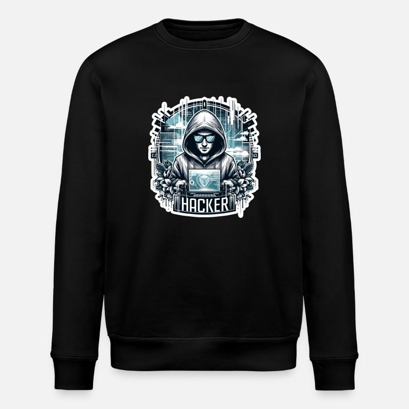 Hacker - Illustration - Stanley/Stella ROLLER Unisex Organic Sweatshirt - black
