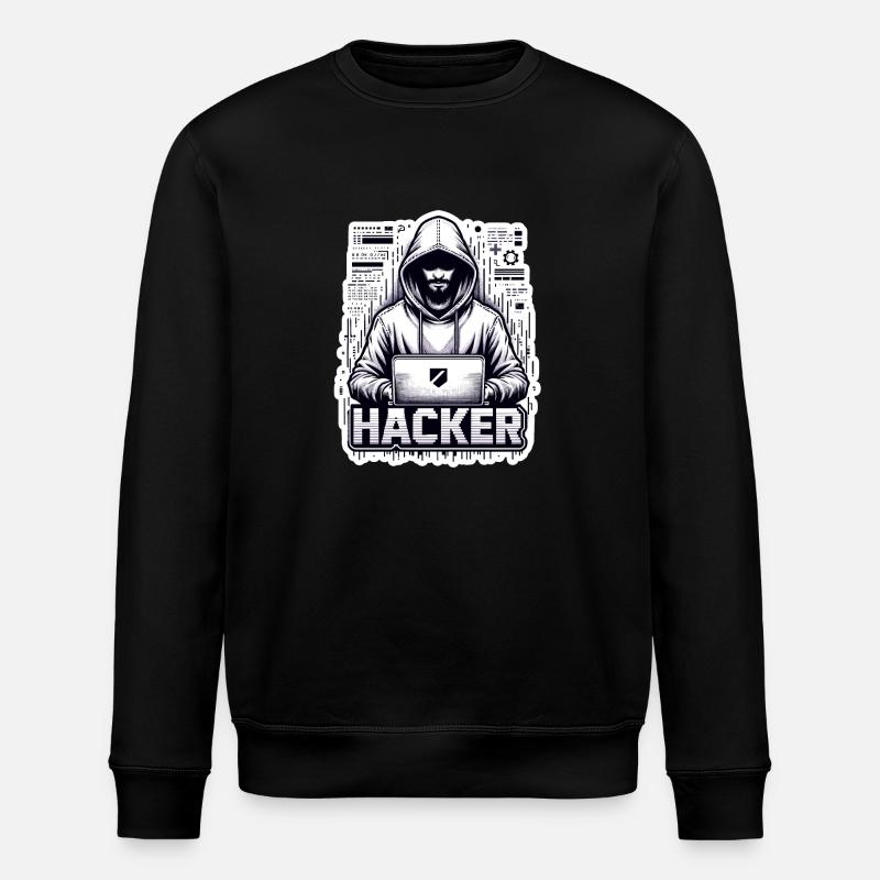 Hacker - Illustration - Stanley/Stella ROLLER Unisex Organic Sweatshirt - black