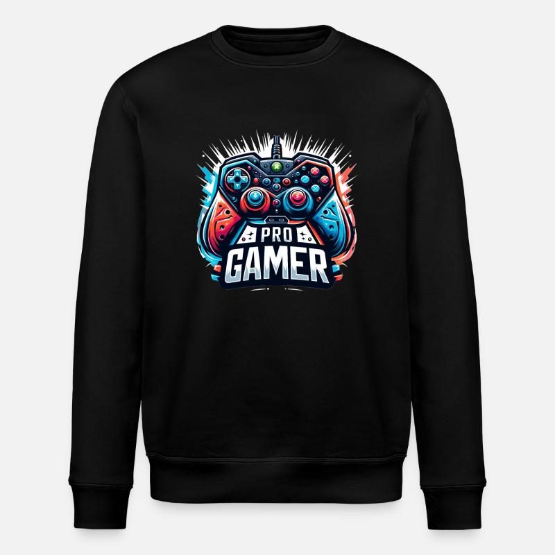 Pro Gamer - Controller Illustration - Stanley/Stella ROLLER Unisex Organic Sweatshirt - black