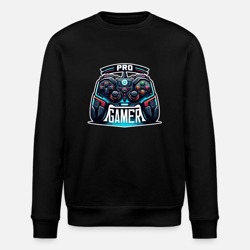 Pro Gamer - Controller Illustration - Stanley/Stella ROLLER Unisex Organic Sweatshirt - black