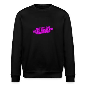 die Tragik der Vergänglichkeit - Stanley/Stella Unisex Bio-Sweatshirt ROLLER - Schwarz - Vorne - Nik (191cm)