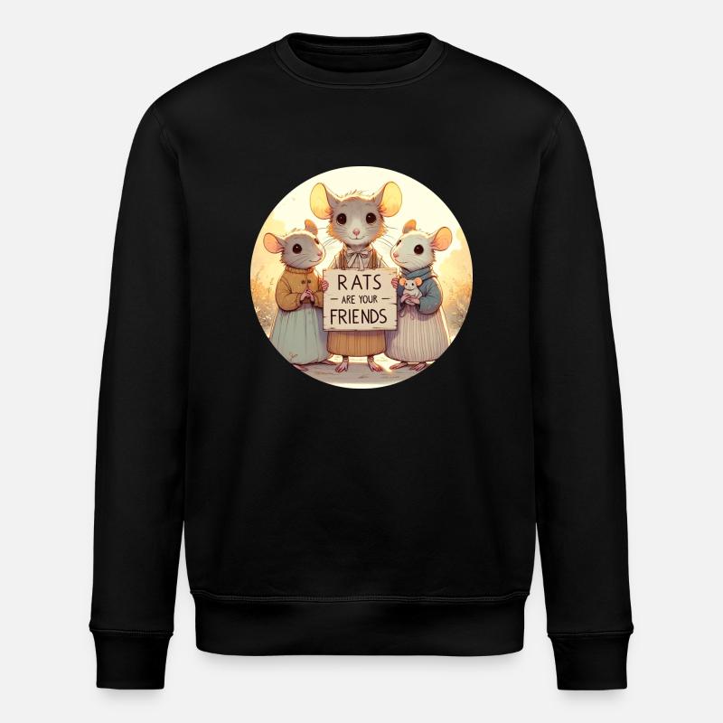 Ratten sind Freunde - Stanley/Stella Unisex Bio-Sweatshirt ROLLER - Schwarz