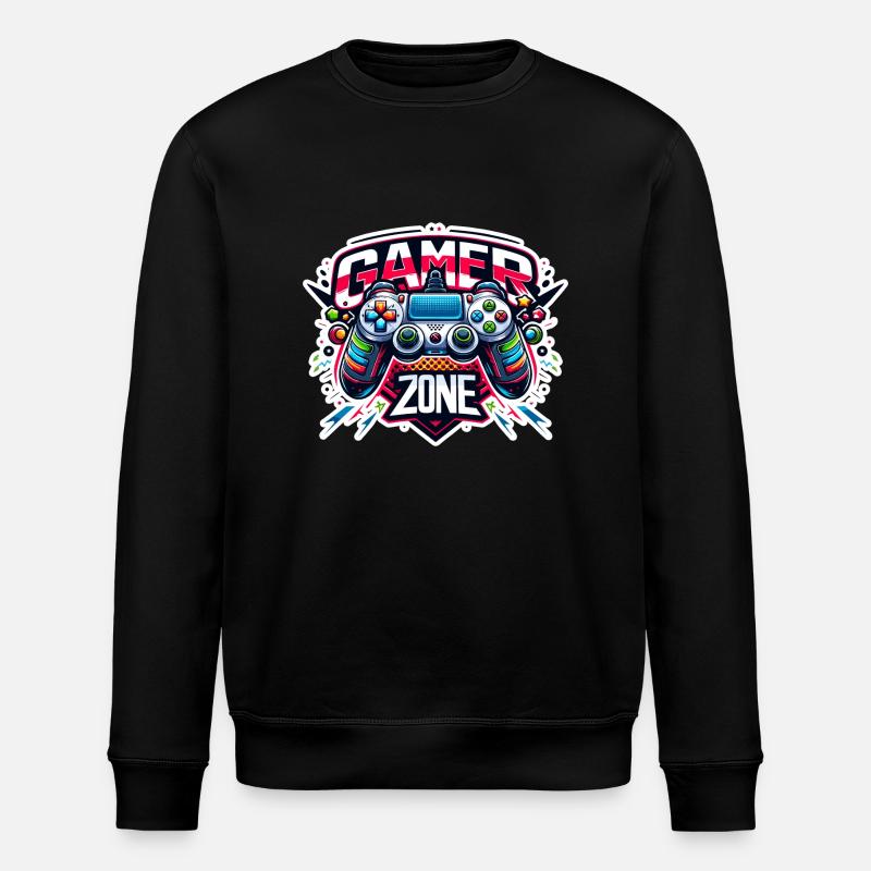 Gamer Zone - Controller Illustration - Stanley/Stella ROLLER Unisex Organic Sweatshirt - black