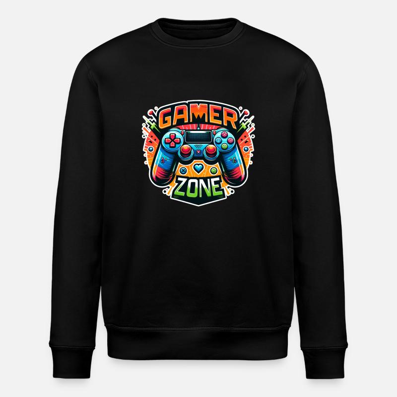 Gamer Zone - Controller Illustration - Stanley/Stella ROLLER Unisex Organic Sweatshirt - black