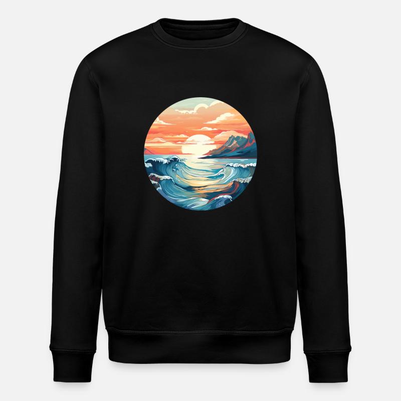 Wellen des Meeres - Stanley/Stella Unisex Bio-Sweatshirt ROLLER - Schwarz