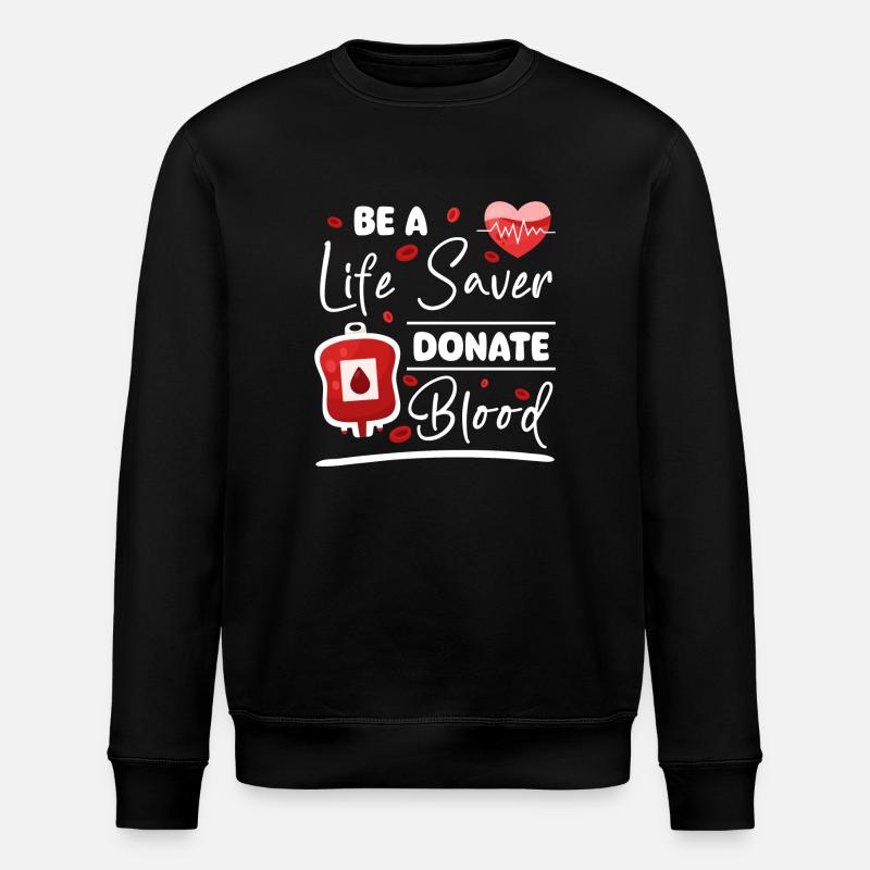 Blutspender Blut Blutgruppe - Stanley/Stella Unisex Bio-Sweatshirt ROLLER - Schwarz