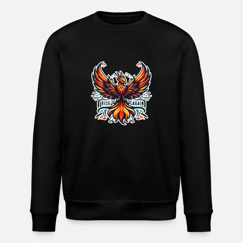 Rise Again - Phoenix Illustration - Stanley/Stella ROLLER Unisex Organic Sweatshirt - black