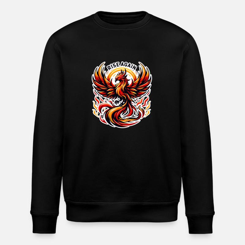 Rise Again - Phoenix Illustration - Stanley/Stella ROLLER Unisex Organic Sweatshirt - black