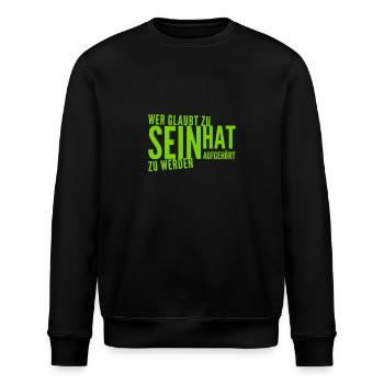 To live is to develop - Stanley/Stella ROLLER Unisex Organic Sweatshirt - black - Front - Nik (191cm)