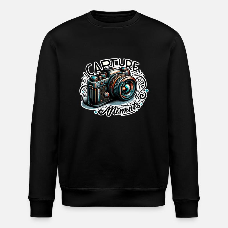 Capture Moments - Camera Illustration - Stanley/Stella ROLLER Unisex Organic Sweatshirt - black