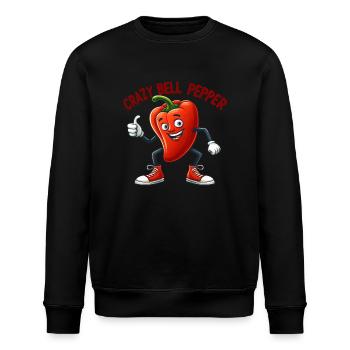 Crazy Veggies: Bell Pepper With Thumbs Up - Stanley/Stella Unisex Bio-Sweatshirt ROLLER - Schwarz - Vorne - Nik (191cm)