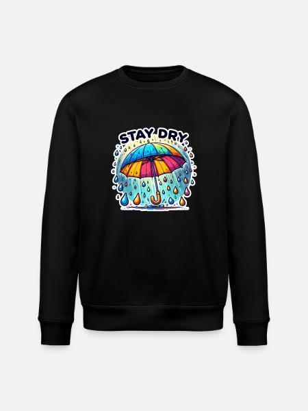 Stay Dry - Umbrella Illustration - Stanley/Stella ROLLER Unisex Organic Sweatshirt - black