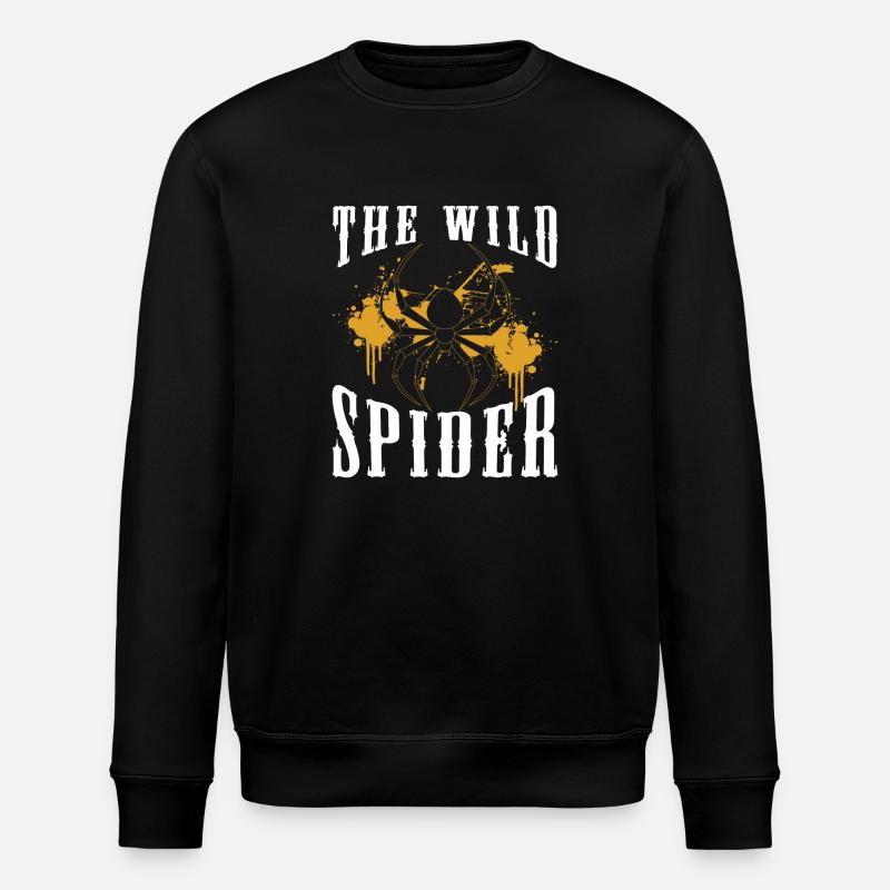Cobweb, Nature, Fishnet, Silk Threads - Stanley/Stella ROLLER Unisex Organic Sweatshirt - black