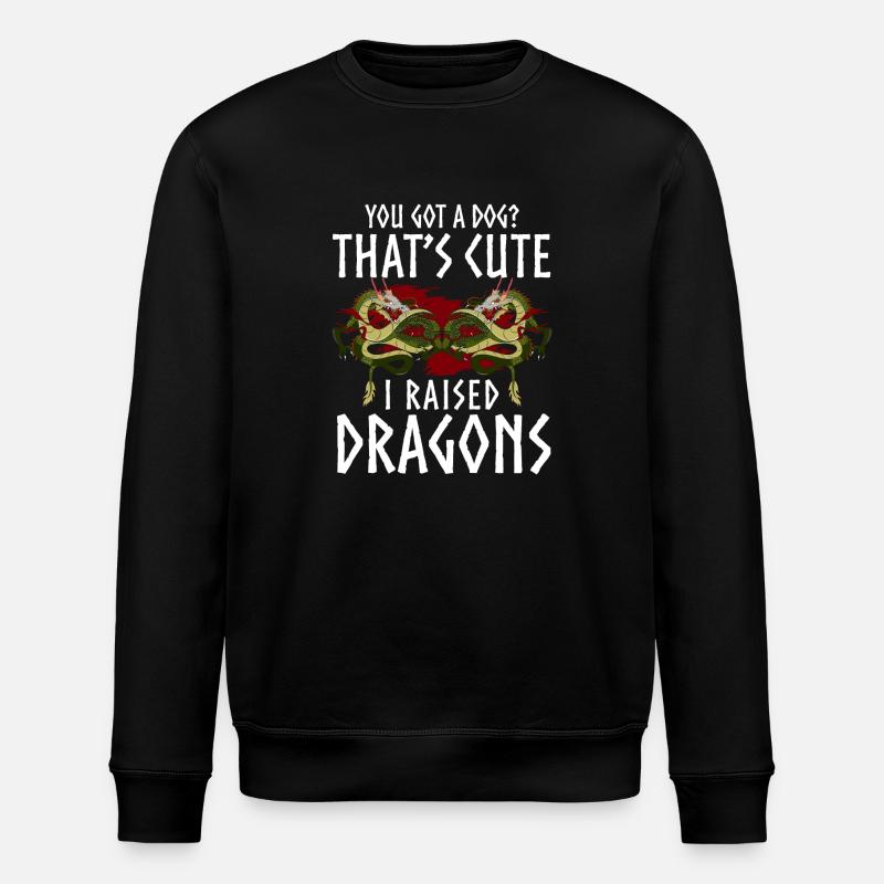 Dragons Mythical Creatures Books - Stanley/Stella ROLLER Unisex Organic Sweatshirt - black