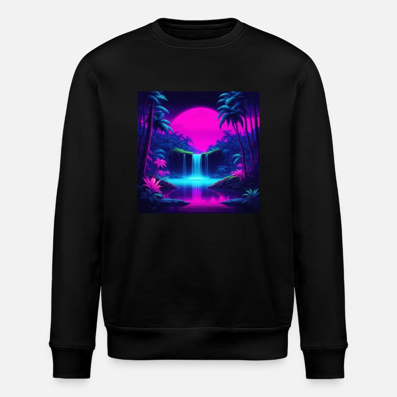 Neon Waterfall - Stanley/Stella ROLLER Unisex Organic Sweatshirt - black