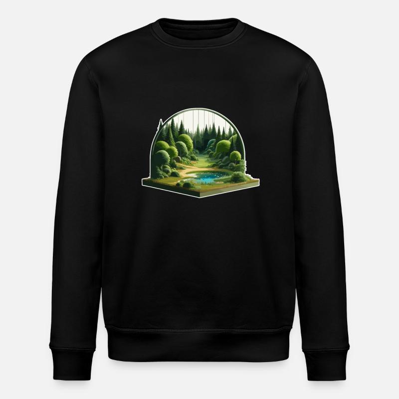 Paysage - Illustration - Sweat bio ROLLER Stanley/Stella Unisexe - noir