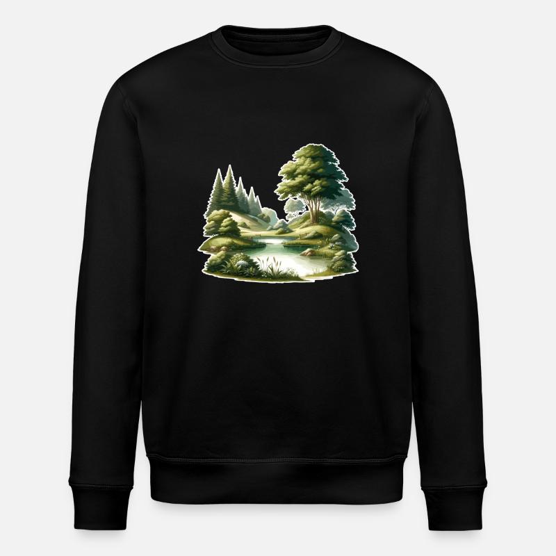Paysage - Illustration - Sweat bio ROLLER Stanley/Stella Unisexe - noir