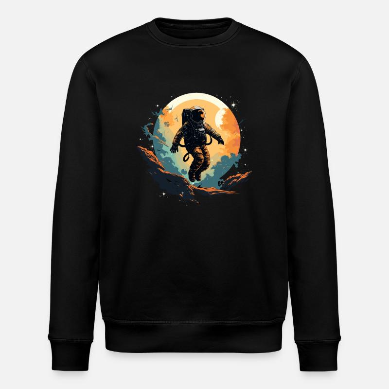 Abstract Astronaut Planet Space - Stanley/Stella ROLLER Unisex Organic Sweatshirt - black