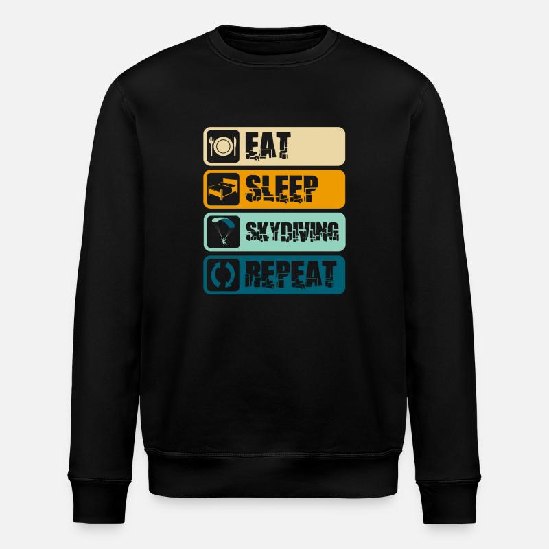Fallschirmspringen Himmel Freifall - Stanley/Stella Unisex Bio-Sweatshirt ROLLER - Schwarz