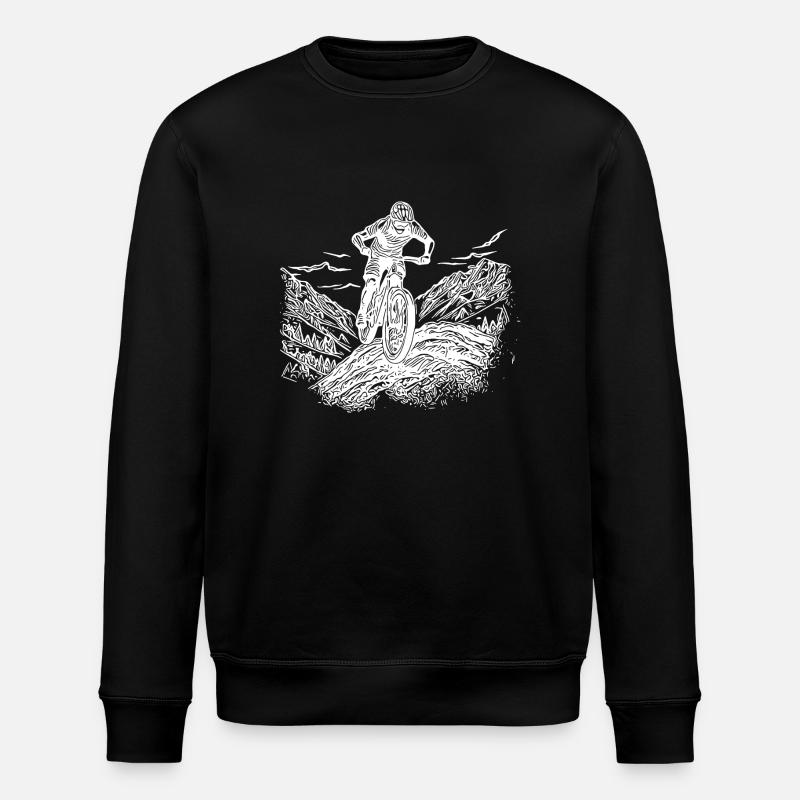 Lonely mountain biker ascent - Stanley/Stella ROLLER Unisex Organic Sweatshirt - black