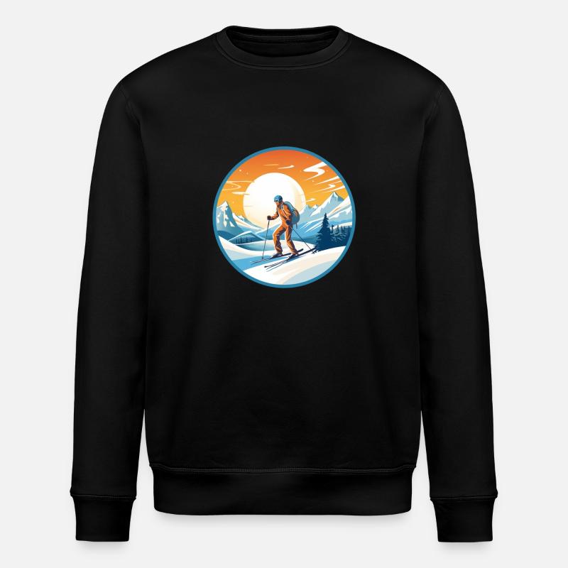 Verschneiter Gipfel - Stanley/Stella Unisex Bio-Sweatshirt ROLLER - Schwarz