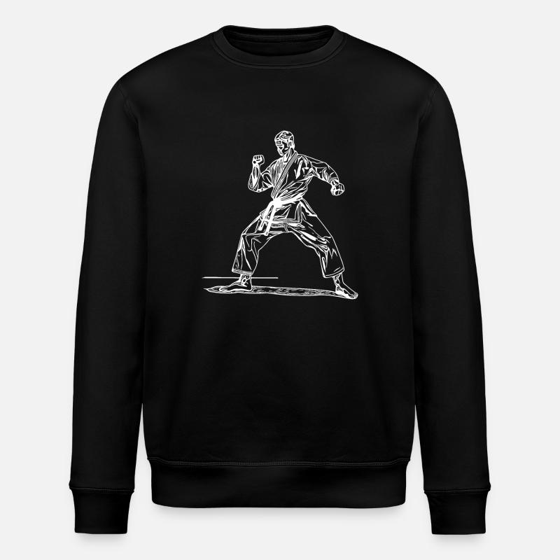 Judo Trainer in Kampfpose - Stanley/Stella Unisex Bio-Sweatshirt ROLLER - Schwarz