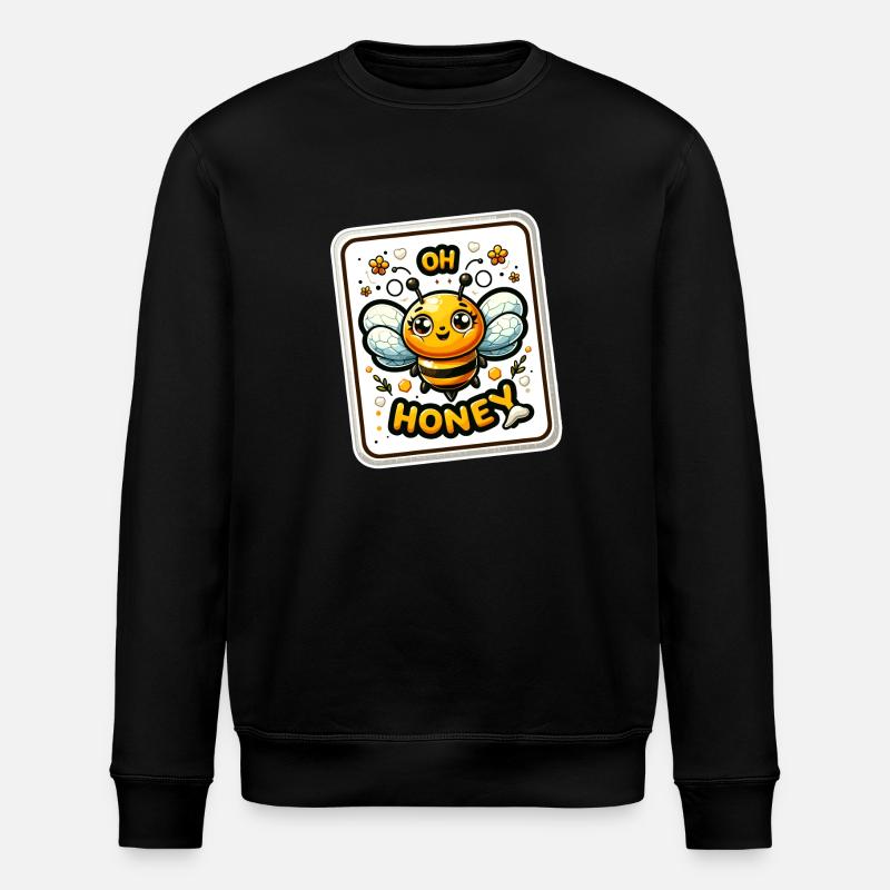 Oh miel - Illustration d’abeilles - Sweat bio ROLLER Stanley/Stella Unisexe - noir