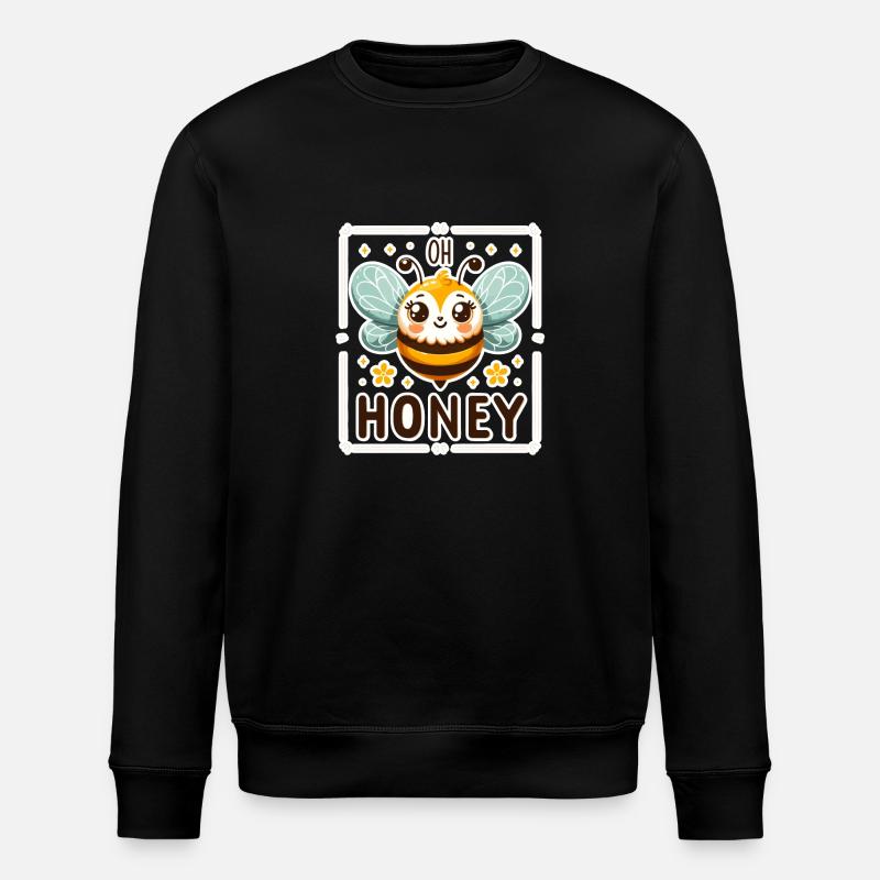 Oh miel - Illustration d’abeilles - Sweat bio ROLLER Stanley/Stella Unisexe - noir