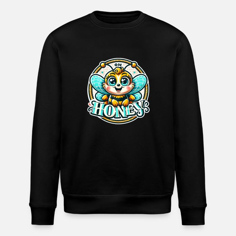 Oh miel - Illustration d’abeilles - Sweat bio ROLLER Stanley/Stella Unisexe - noir