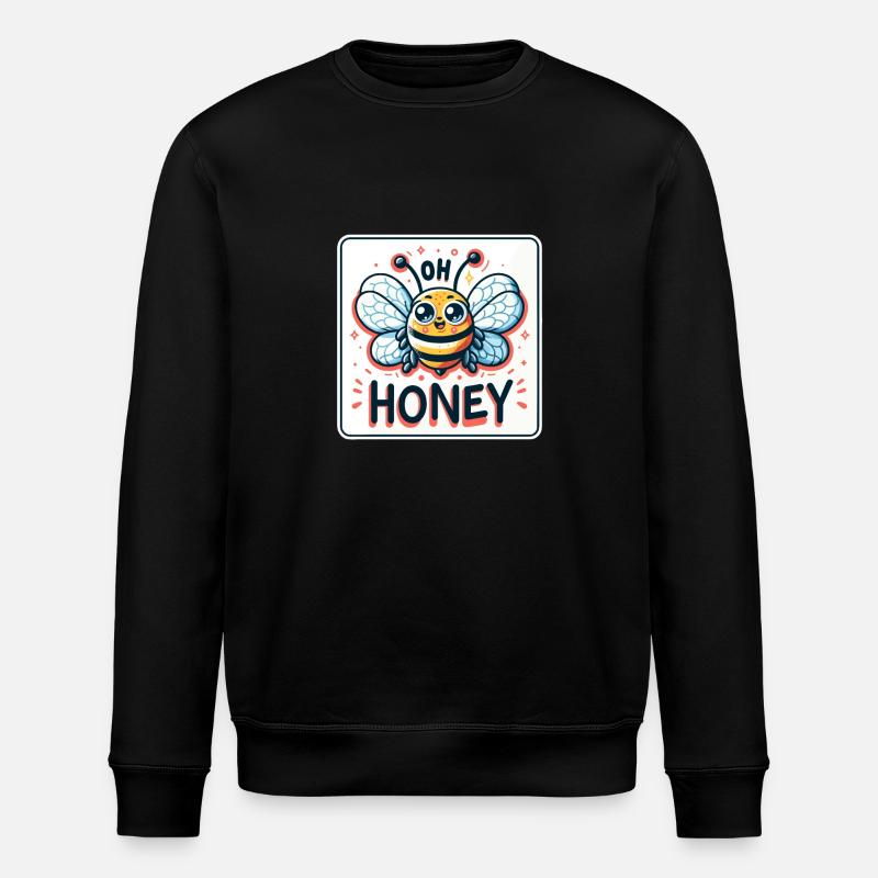 Oh miel - Illustration d’abeilles - Sweat bio ROLLER Stanley/Stella Unisexe - noir