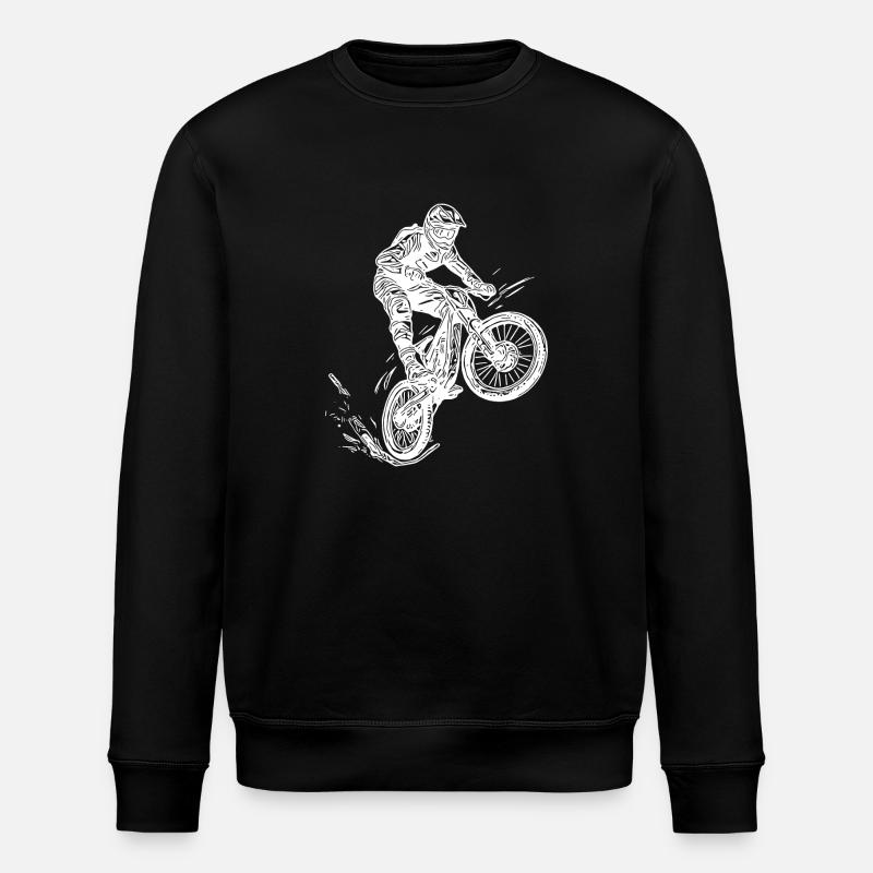 Cooler Radfahrer Mountainbiker - Stanley/Stella Unisex Bio-Sweatshirt ROLLER - Schwarz