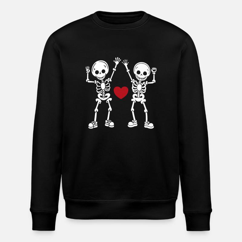 Dancing Skeletons Skulls Halloween - Stanley/Stella ROLLER Unisex Organic Sweatshirt - black