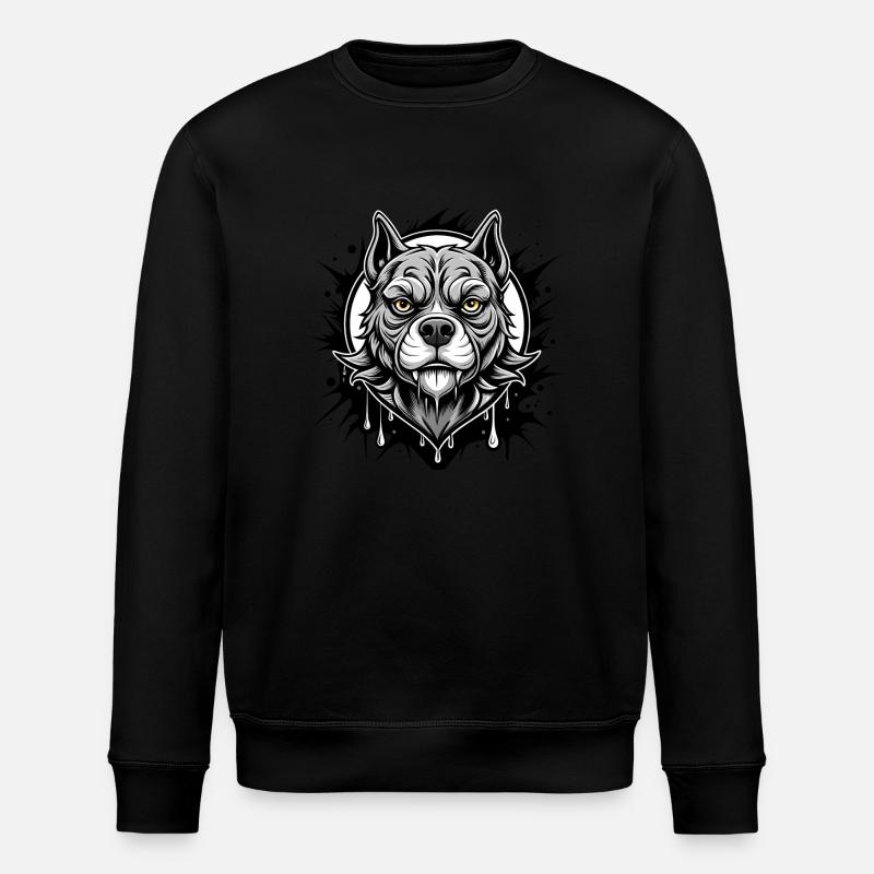 Bouledogue noir et blanc - Sweat bio ROLLER Stanley/Stella Unisexe - noir