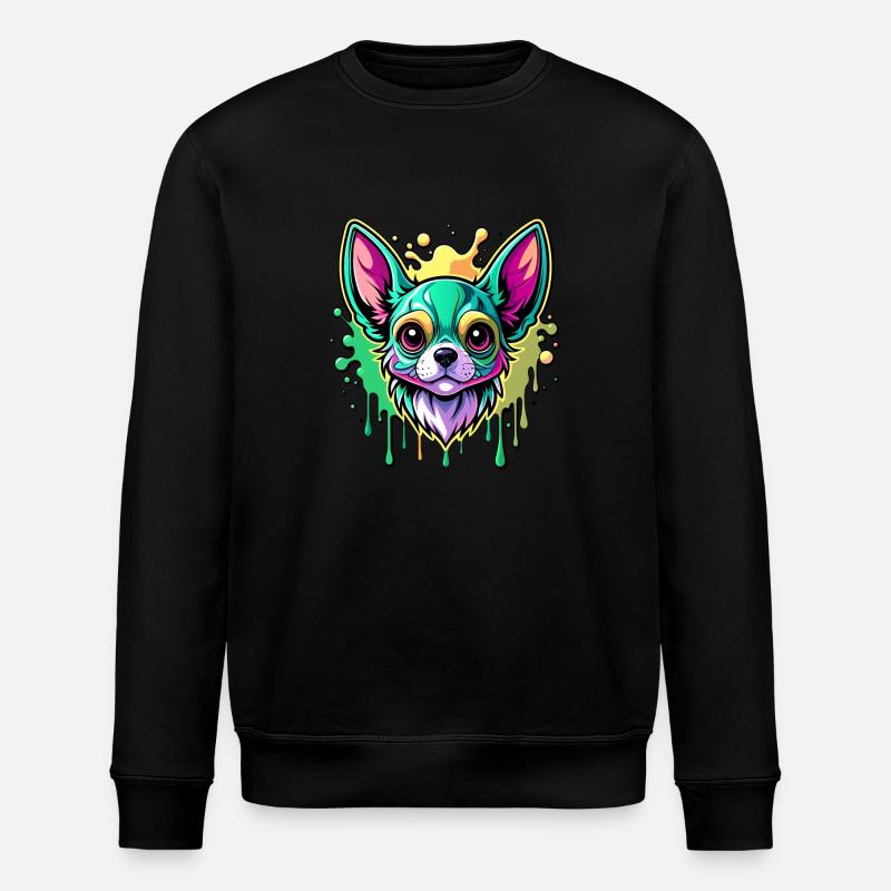 chihuahua green - Stanley/Stella Unisex Bio-Sweatshirt ROLLER - Schwarz
