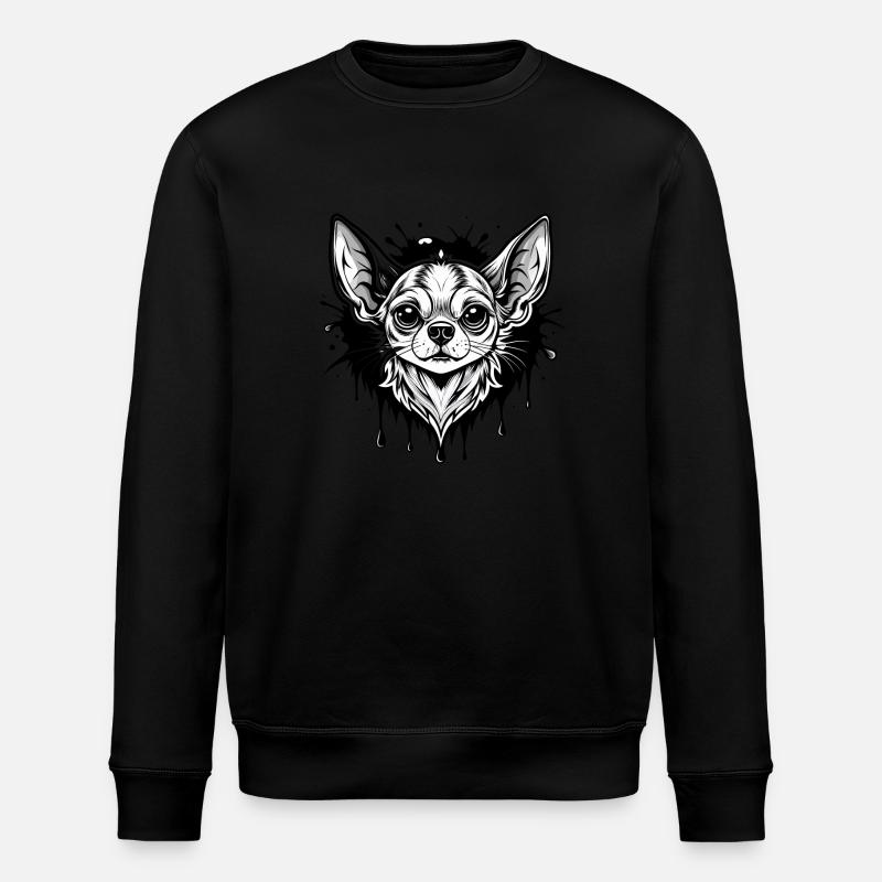 Chihuahua noir et wihte - Sweat bio ROLLER Stanley/Stella Unisexe - noir