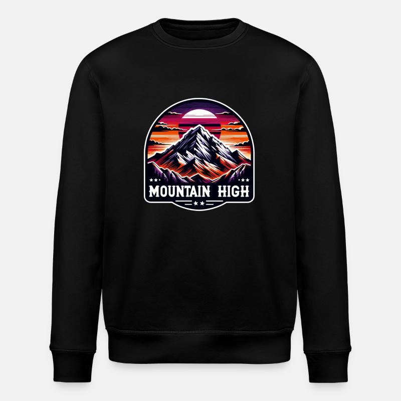 Mountain High - Berg Illustration - Stanley/Stella ROLLER Unisex Organic Sweatshirt - black