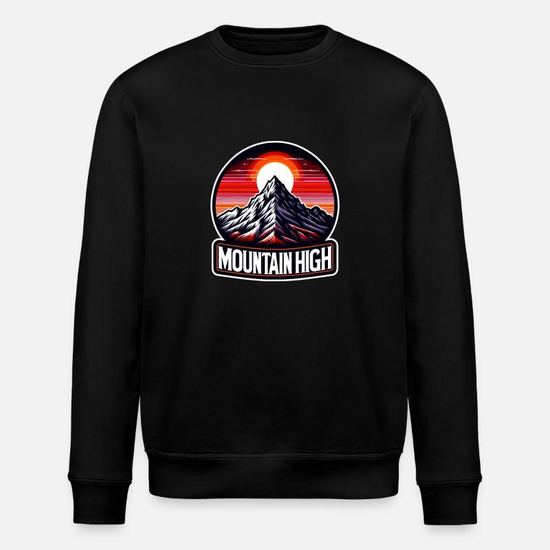 Mountain High - Berg Illustration - Stanley/Stella ROLLER Unisex Organic Sweatshirt - black