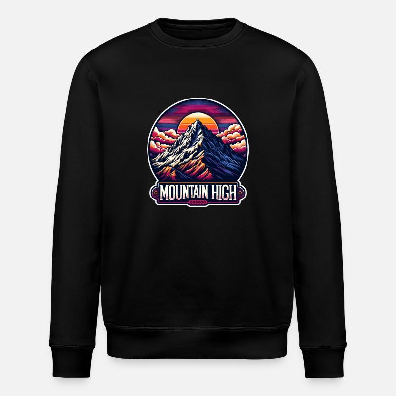Mountain High - Berg Illustration - Stanley/Stella ROLLER Unisex Organic Sweatshirt - black