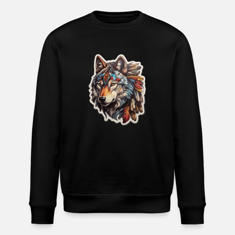Wolf Indians - Stanley/Stella ROLLER Unisex Organic Sweatshirt - black