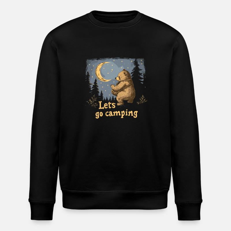 Lets Go Camping Bär - Stanley/Stella Unisex Bio-Sweatshirt ROLLER - Schwarz