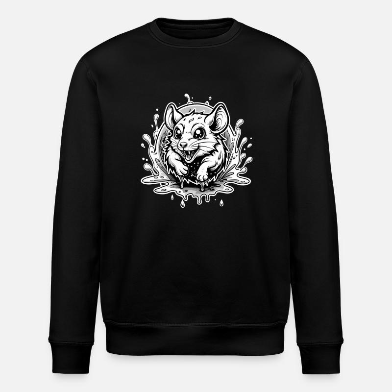 cute rat - Stanley/Stella ROLLER Unisex Organic Sweatshirt - black