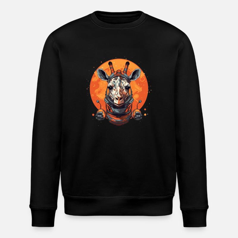 Astronaut Giraffe - Stanley/Stella ROLLER Unisex Organic Sweatshirt - black