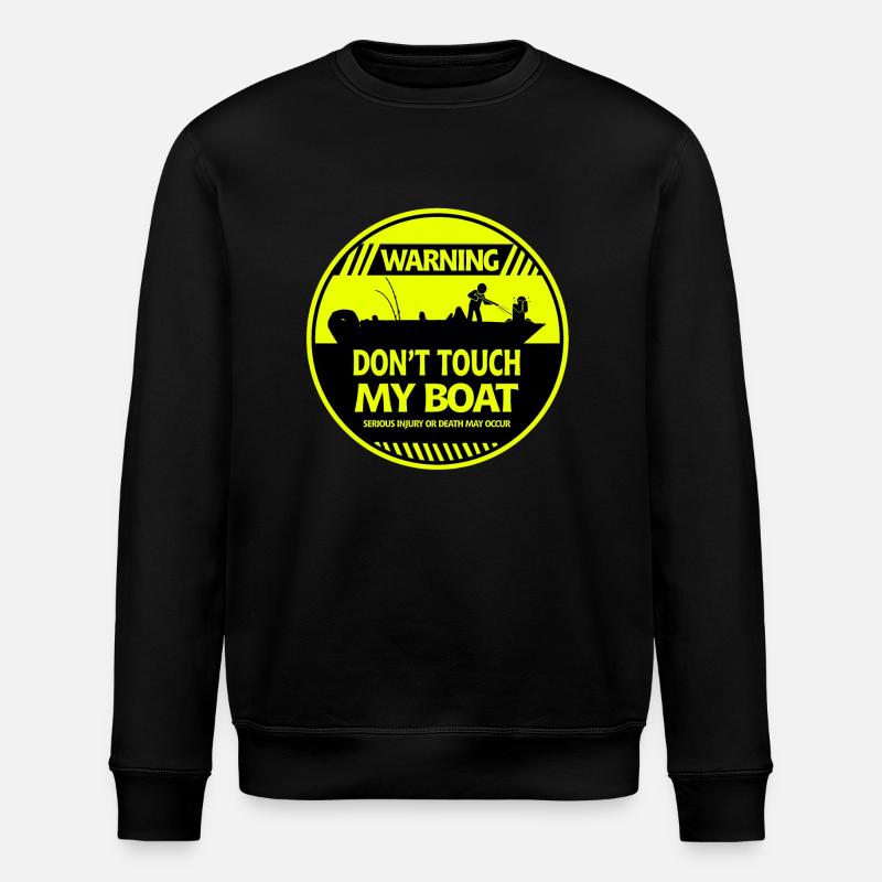 Boat Warning - Stanley/Stella ROLLER Unisex Organic Sweatshirt - black