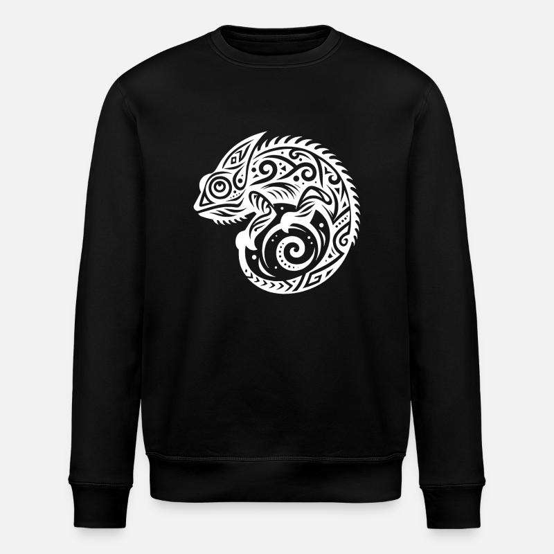 Déguisement de tatouage tribal caméléon - Sweat bio ROLLER Stanley/Stella Unisexe - noir