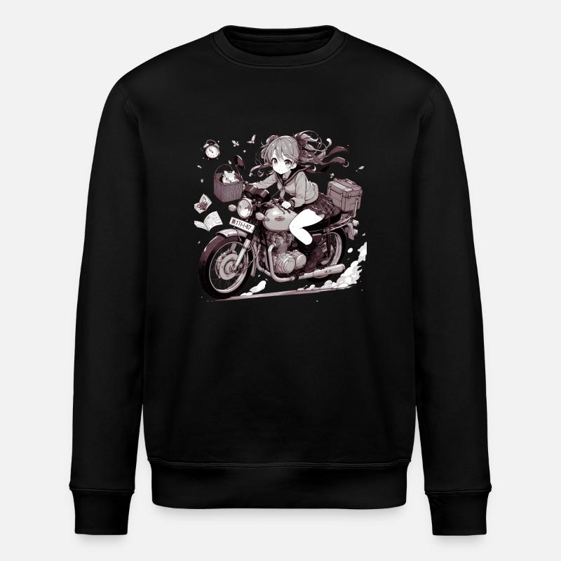 Manga Frau Biker 2 - Stanley/Stella Unisex Bio-Sweatshirt ROLLER - Schwarz