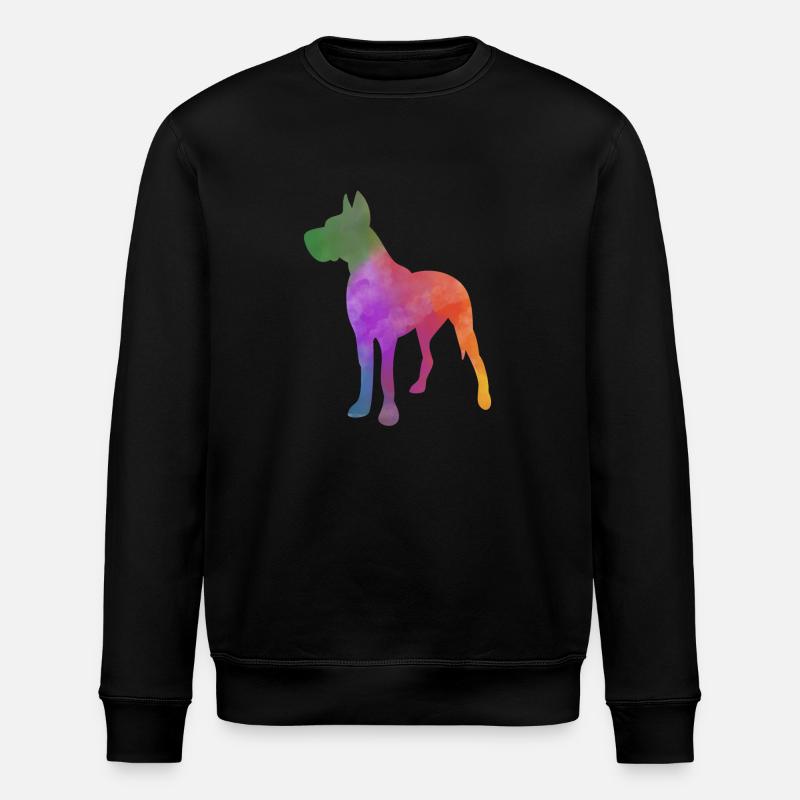 DEUTSCHE DOGGE BUNTER REGENBOGEN - Stanley/Stella Unisex Bio-Sweatshirt ROLLER - Schwarz