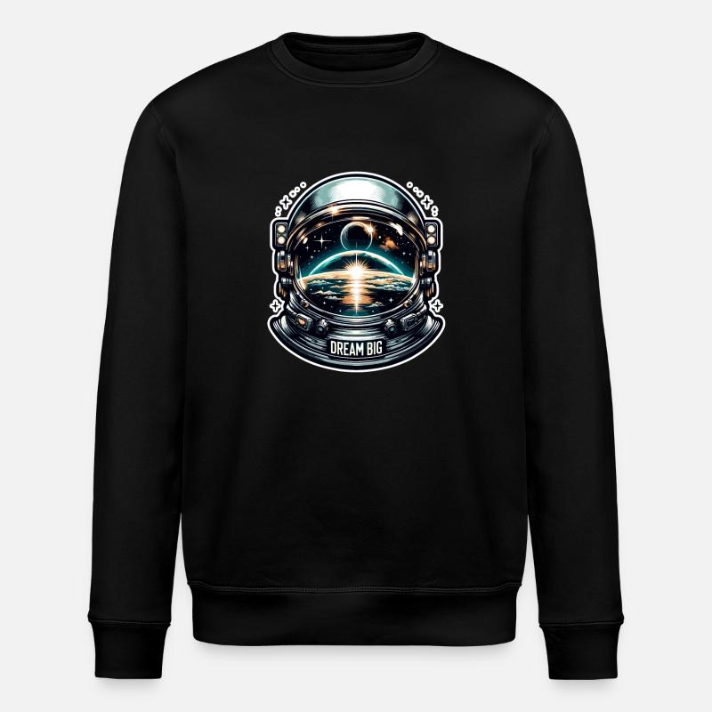 Dream Big - Astronaut Illustration - Stanley/Stella Unisex Bio-Sweatshirt ROLLER - Schwarz