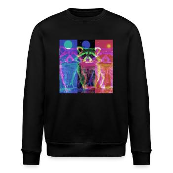 raccoon,graffiti,grey, watercolour,urban - Stanley/Stella ROLLER Unisex Organic Sweatshirt - black - Front - Nik (191cm)